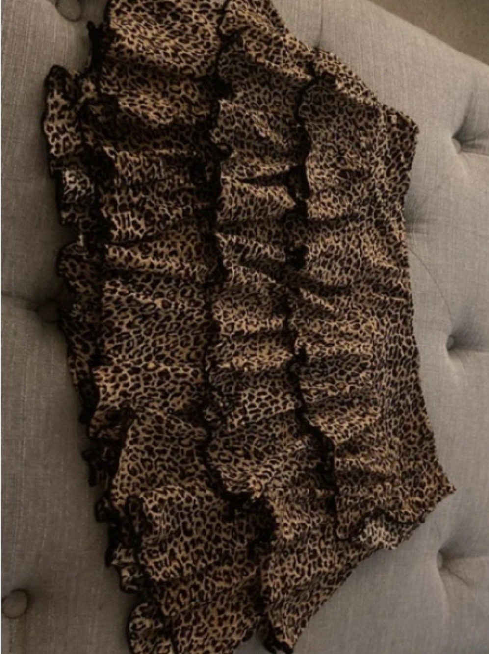 Leopard Print Tiered Ruffle Mini Skirt - Size XXXL